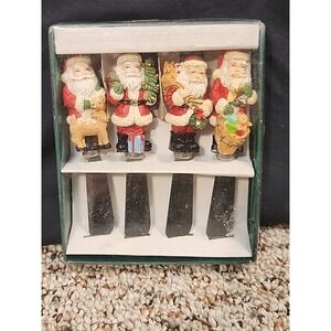 Set of 4 Vintage 1995 Boston Warehouse Christmas Santa ‎ Spreaders #12-128